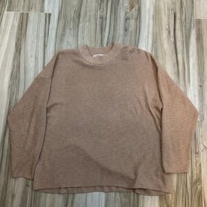 Free People Beach Sweater‎ Small Tan Knit Oversize Slouchy Coastal Resort Beach